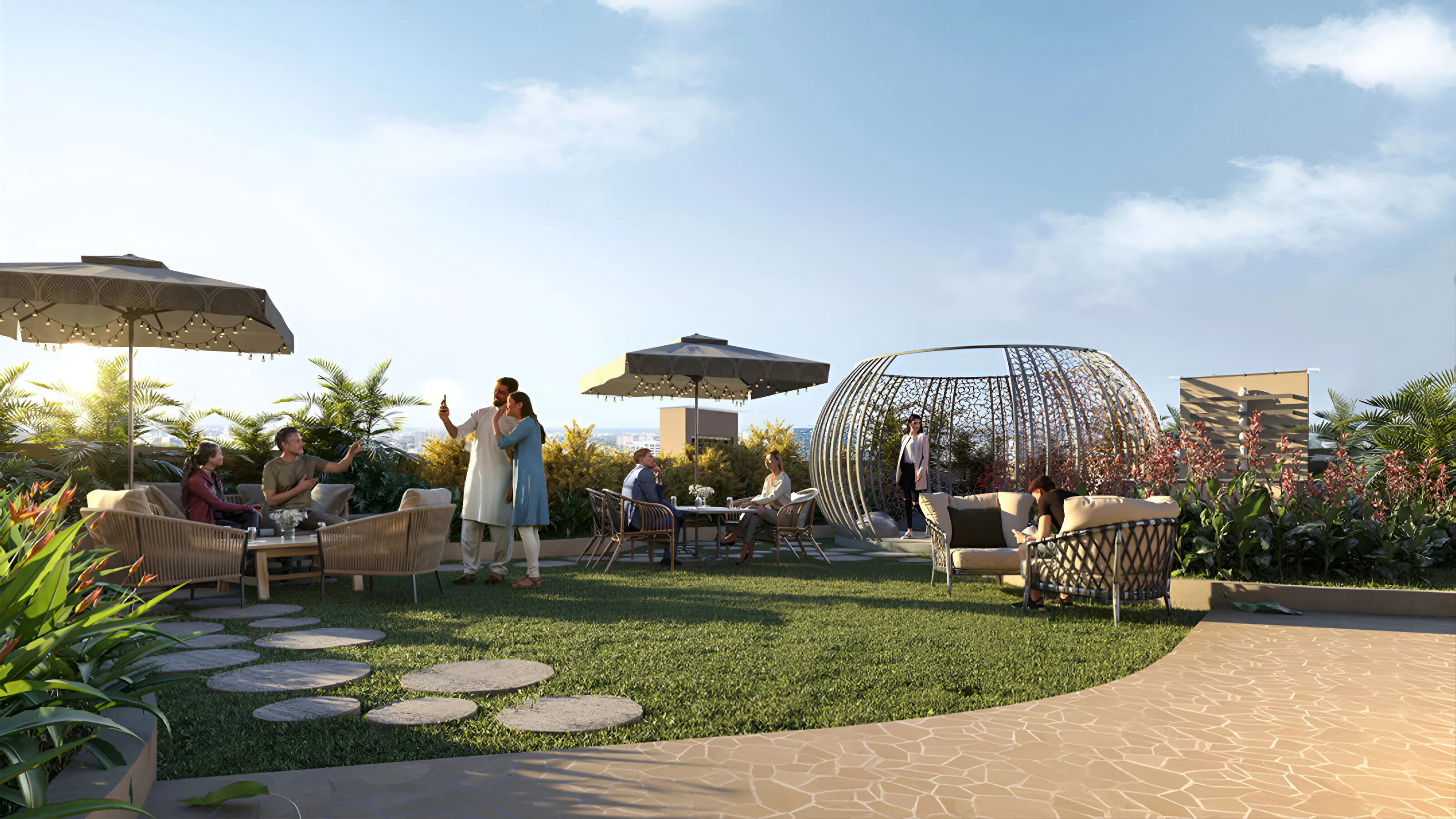 Tvs Emerald Isle Of Tree Apartments in North Bangalore 12th-Floor-tower-A-Party-Lawn